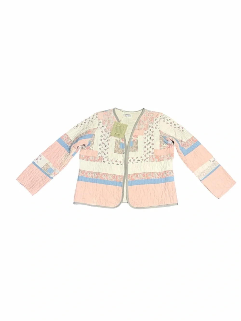 Final Sale! Bundle! ✨Vintage✨ Cottagecore Patchwork Quilted Jacket -Pink & Blue - Picture 2 of 13